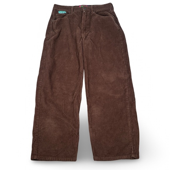 Empyre Pants - Empyre Tori Brown Corduroy Wide Leg Skate Pants Womens Size 9 High Rise Baggy